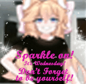 a picture of a girl with the words sparkle on it 's wednesday