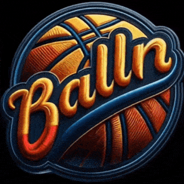 a basketball with the word ball written on it