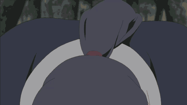 a close up of a person with red eyes and black hair
