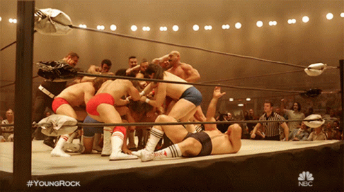 Pushing Andre The Giant GIF - Pushing Andre The Giant Young Rock GIFs