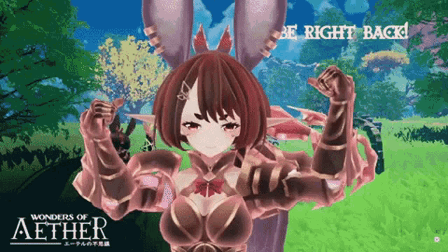 a video game called wonders of aether shows a girl in armor