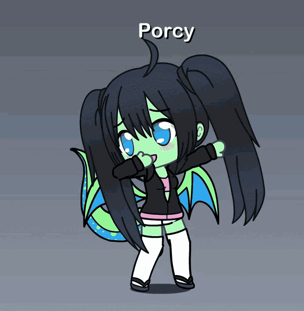 a drawing of a girl with the name porcy