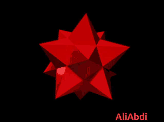 a red object with the name aliabdi on it