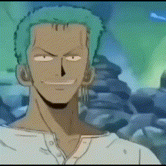 a man with green hair is smiling in a cartoon .