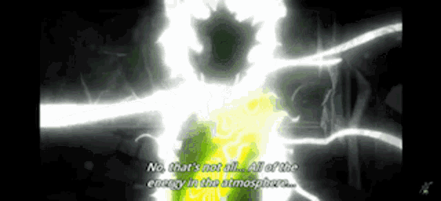 a cartoon character is surrounded by lightning and says no that 's not all ... all of the energy in the atmosphere .