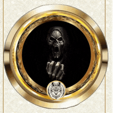 a picture of a grim reaper with his mouth open