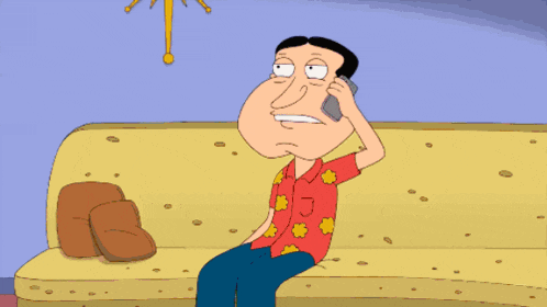 a cartoon of a man sitting on a couch in front of a bar with a bottle of vodka on the shelf