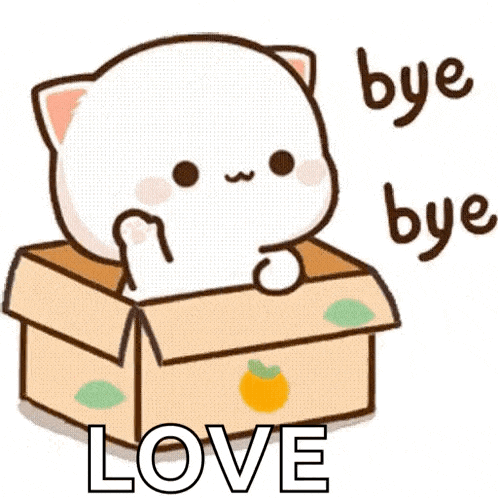 a cartoon cat is sitting in a cardboard box .