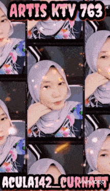 a collage of images of a woman with the words artis ktv 763 on the top