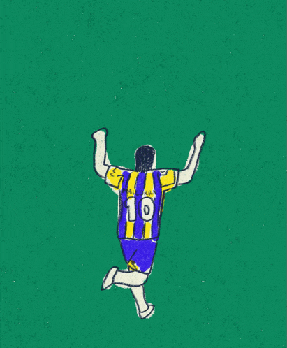 a drawing of a soccer player with the number 10 on his shirt