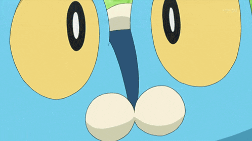 a close up of a cartoon cat 's face with the number 0 on it 's eyes