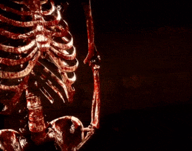 the terminator wins flawless victory with a bloody skeleton in the foreground