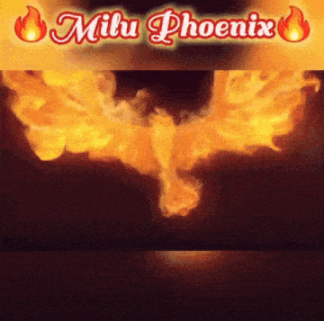 a picture of a phoenix with the words milu phoenix written above it