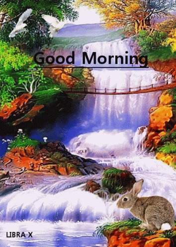 Good Morning Waterfall GIF - Good Morning Waterfall Nature GIFs