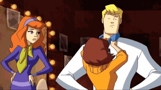 a group of cartoon characters including scooby doo and velma are standing next to each other