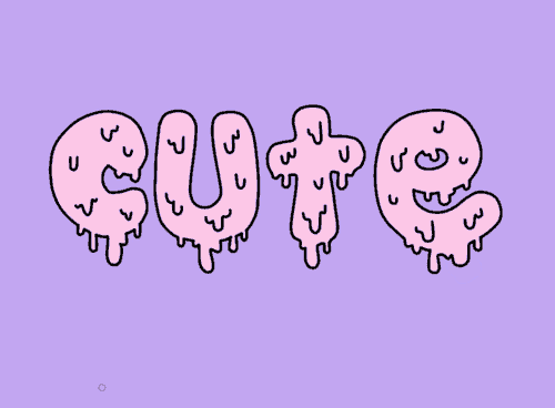 a purple background with the word cute written in pink