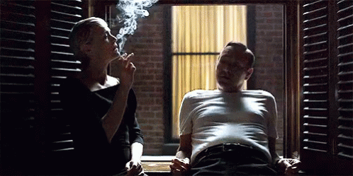 Smoking The Day'S Cigarette - House Of Cards GIF - Smoke GIFs