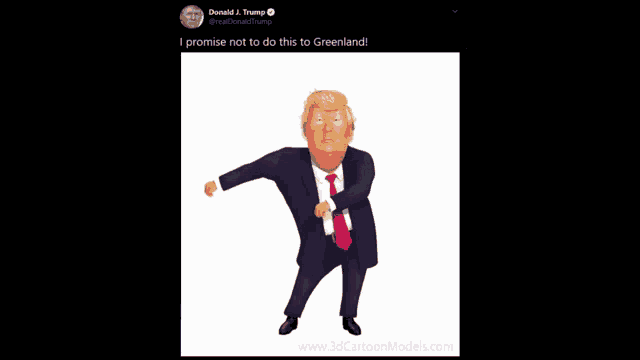 donald trump tweets a cartoon of himself in a suit and tie