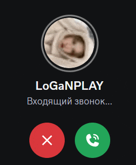 a screenshot of a phone call with the name loganplay on it