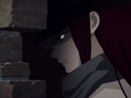 a cartoon character with red hair and a scarf around his neck