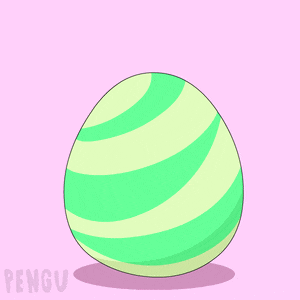 a cartoon of a penguin coming out of an egg