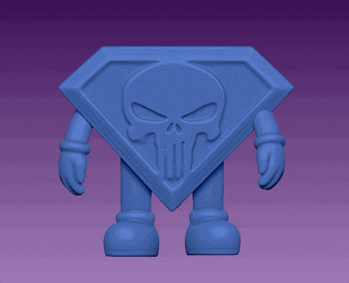 a 3d model of a cartoon character with a hand