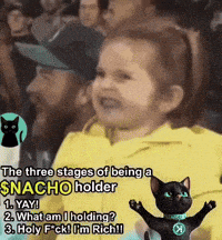 the three stages of being a nacho holder 1 yay 2 what am i holding 3 holy f ck