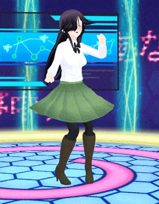 a computer generated image of a girl dancing