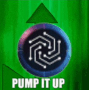 a green background with a circle and the words pump it up on it
