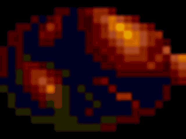 a pixel art of a bullet with a red background and a silver bullet with a black background .