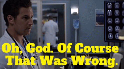 Greys Anatomy Andrew Deluca GIF - Greys Anatomy Andrew Deluca Oh God Of Course That Was Wrong GIFs