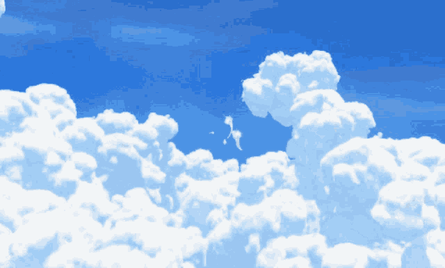 a blue sky with a lot of white clouds in it