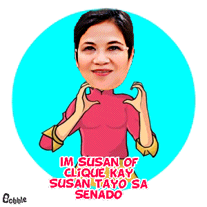a cartoon of susan of clique kay susan tayo sa senato