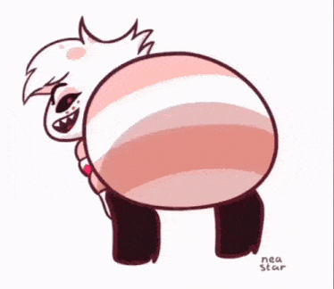 a drawing of a cartoon character with a big butt .