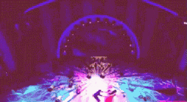 a man is holding a woman in his arms while they dance
