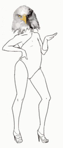 a drawing of a woman with an eagle 's head