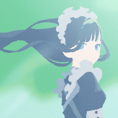 a drawing of a girl wearing a maid costume