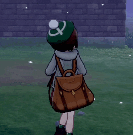 a girl in a pink skirt is standing in a field holding a bag and a lighter .