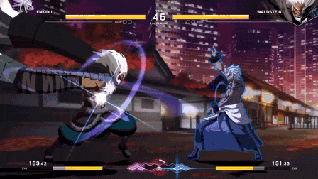 enkidu and waldstein are fighting each other in a pixelated video game