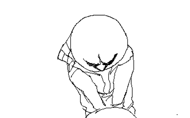a black and white drawing of a person 's mouth with a smile on it .