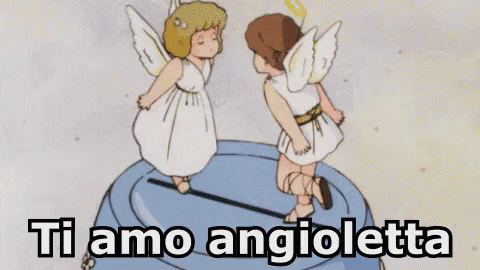 Angioletto Angioletta Cherubino Amorino Ti Amo Ti Voglio Bene Amore Affetto Bacio GIF - Little Angels Angels Cherub GIFs