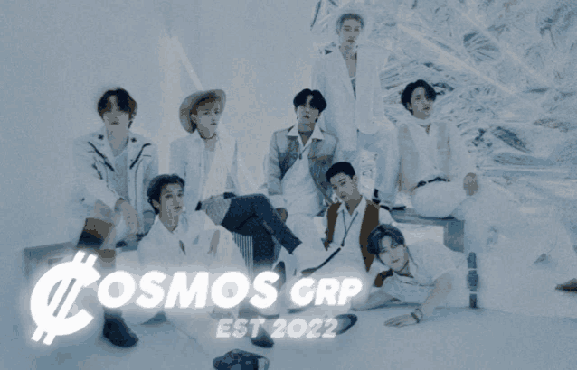 a group of young men are posing for a photo with the words cosmos crp est 2022