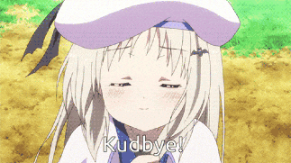 a girl in a hat says kudbye