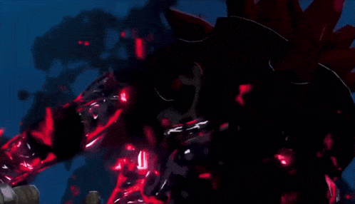a video game character with red glowing hands