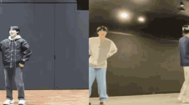 a man wearing a virtual reality headset is standing on a stage
