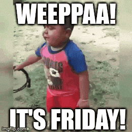 a little boy is holding a rope and says weeppaa it 's friday .