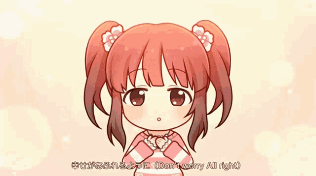 a cartoon of a girl with the words " don 't worry all right " on the bottom