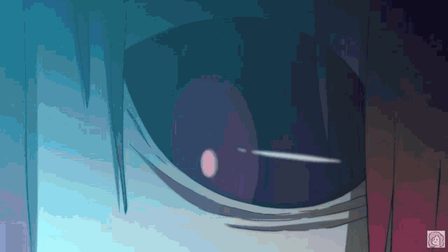 a close up of a person 's eye with a pink circle on it