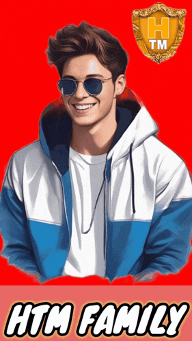 a man wearing sunglasses and a hooded jacket is featured on a poster for htm family