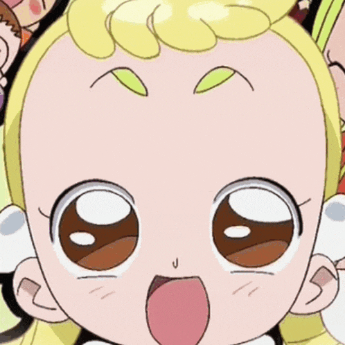 a close up of a cartoon character 's face with a j on it